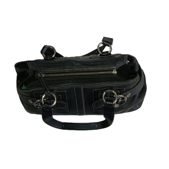 COACH HAMPTON BLACK PEBBLE GRAIN LEATHER TOTE BAG - Picture 10 of 12